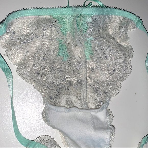 Rare Fashion Show Designer Seduction Lace Mint Green Thong Panty - Picture 7 of 7